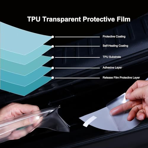 Car Rear Bumper Protector 8.5 Mil Clear PPF Film for Car Paint Protection, Universal Door Entry Edge Guard & Scuff Plate Protector, Invisible Anti-Scratch Door Step Wrap for Cars, SUV, Trucks - size: TPU 8.5 mil 35.43"L x 3.94"W
