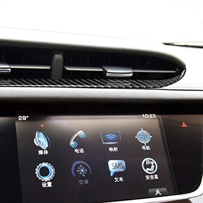 NVCNX Carbon Fiber Compatible with Cadillac XT6 2020-2025 / XT5 2017-2025 2018 2019 2020 2021 2022 2023 2024 Accessories Car Dashboard Center Air Vent Outlet Cover Interior Trim Black - color: Dash Center Air Vent Outlet Trim