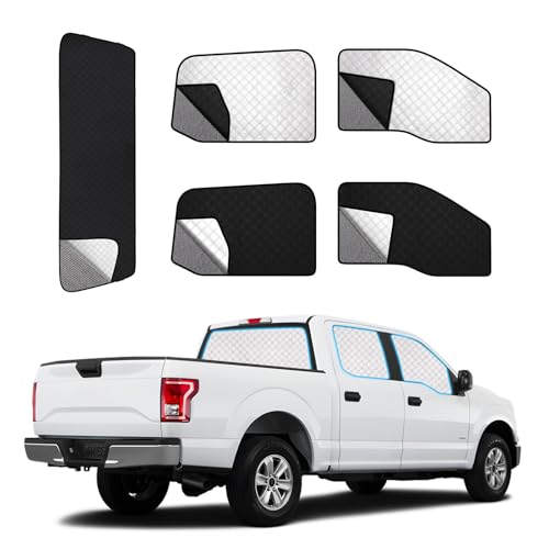 ZATOTOO Car Window Shades for Ford F150 2016-2024 Sun Shade for Side Window & Rear Windshield Window Double Layer for Privacy Protection UV Heat Insulation for Camping Nap Parking(No Front Windshield) - size: F-150-(16-24)