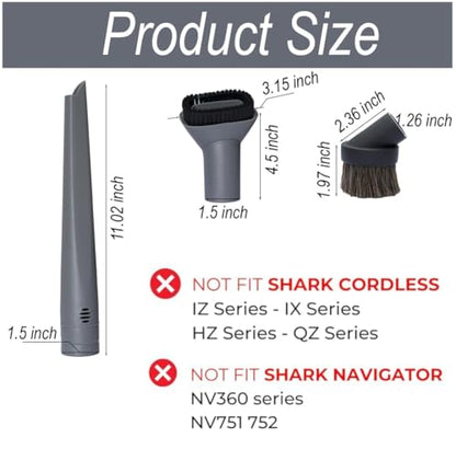 For Shark Vacuum Cleaner Accessories Replacement Kit | Household Cleaning Set with Crevice Tool, Dust Brushes & Vacuum Hose Adapters | 35MM Vacuum Attachments & Brushes - style: Replacement Attachment Kit