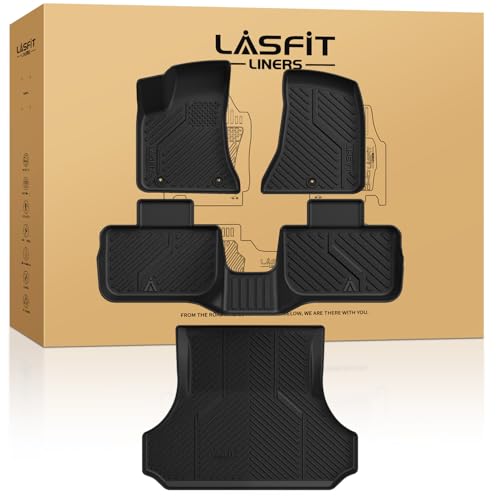 LASFIT Floor Mats & Trunk Mat for Dodge Charger 2011-2023 RWD, for Chrysler 300 2011-2023 RWD Without Subwoofer, All Weather TPE Custom Fit Car Mats Floor Liners Cargo Liner Cargo Mat Black - style: 4) Charger RWD | 2011-2023 | Floor Mats