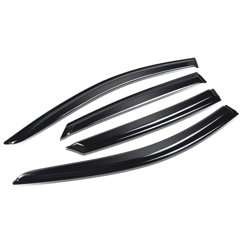 Auto Dynasty Window Visors Compatible with 2021-2024 Elantra, 4Pcs Front & Rear Tape-On Window Vent Visor Deflectors Rain Guard, Glossy Dark Smoke - size: 21-24 Elantra