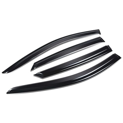 Auto Dynasty Window Visors Compatible with 2021-2024 Elantra, 4Pcs Front & Rear Tape-On Window Vent Visor Deflectors Rain Guard, Glossy Dark Smoke - size: 21-24 Elantra