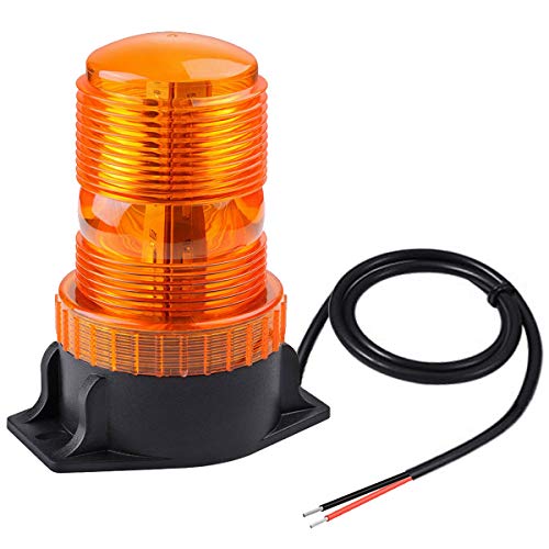 WOWTOU Magnetic Amber Led Strobe Lights for Forklift Golf Carts UTV Cars Trucks Tractor, 12V 24V Safety Warning Roof Top Flasher Emergency Flashing Beacon - color: Amber