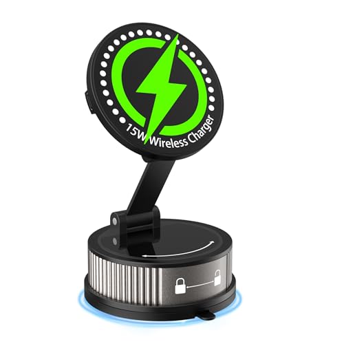 for MagSafe Car Mount Charger,15W Fast Wireless Charging,95+LBS Strong Suction 2400gf Strong Magnetic, 360° Adjustable Car Phone Holder, Phone Holders for Your Car