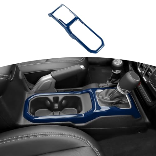 RT-TCZ for Jeep JL Gear Shift Cup Holder Panel Trim Cover for Jeep Wrangler JL JLU 2018 up for Gladiator JT 2020 up Blue Interior Accessories - color: Blue