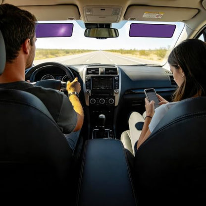 ZATOOTO Car Window Shade for Driver Window Sun Shade, 2 Pack 16"x7" Static Cling Sun Shade for Car | Bluish-Purple for Glare | Tile Two for Custom Coverage| Removable for Changing Light Conditions - size: 2 Pack (16 x 7 in)