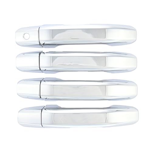 Trim Illusion Chrome Patented Door Handle Cover Overlay for 2019-2026 Chevrolet Silverado, Tahoe, Suburban & GMC Sierra, Yukon, Hummer EV | Easy No-Tool Install | US Patented