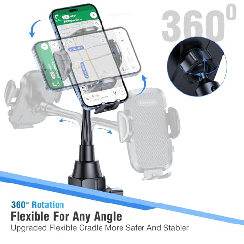 Miracase Cup Holder Phone Mount - Universal Gooseneck Adjustable Car Cell Phone Mount for iPhone, Samsung, Google and All 4.0-7.2 inches Smartphones - style: Gooseneck