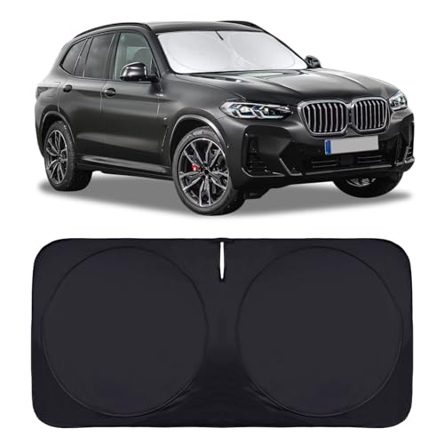 Windshield Sun Shade Foldable Sunshade for 2024 X3 SUV Windshield Cover Custom-fit 2023 2022 2021 2020 2019 2018 BMW X3 UV Relfective Sun Visor Protector - size: Custom-fit BMW X3 2018-2023