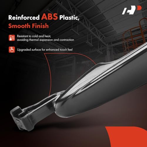 A-Premium Sliding Door Handles Exterior Compatible with Toyota Sienna 2004-2010, Smooth Black, 2-PC Set, Rear Driver and Passenger Side - style: Rear Left and Right
