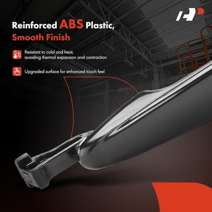 A-Premium Sliding Door Handles Exterior Compatible with Toyota Sienna 2004-2010, Smooth Black, 2-PC Set, Rear Driver and Passenger Side - style: Rear Left and Right