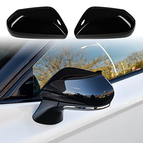 CKE Compatible with Toyota Camry 2026 2025 2024 2023 2022 2021 2020 2019 2018 Accessories Car Exterior Door Side Rearview Mirror Guard Cover Trim Caps -Glossy Black - color: Glossy Black-A