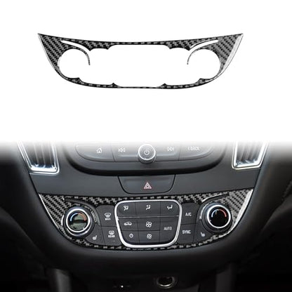 Black Carbon Fiber Compatible with Chevy/Chevrolet Malibu 2016 2017 2018 2019 2020 2021 2022 2023 2024 2025 Accessories Car Central Control A/C Air Switch Knob Cover Interior Trim Decal -D - color: Ac Control Buttons -D