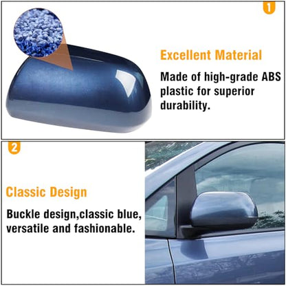 Moonlinks Compatible with 2012 2013 2014 2015 2016 2017 2018 2019 2020 Toyota Sienna Left Driver Side Mirror Cover Replacement, Blue Left Side Clip-on Mirror Cap Replaces for 87945-08021-J0 - color: Left Blue