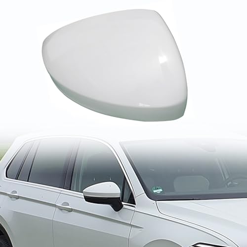 GXARTS White Right Passenger Rear View Mirror Cover Replace Compatible with Volkswagen Tiguan 2018-2022 Car Door Rearview Mirror Cover Cap Housing Protective Cover For Exterior Mirrors Trim Cap