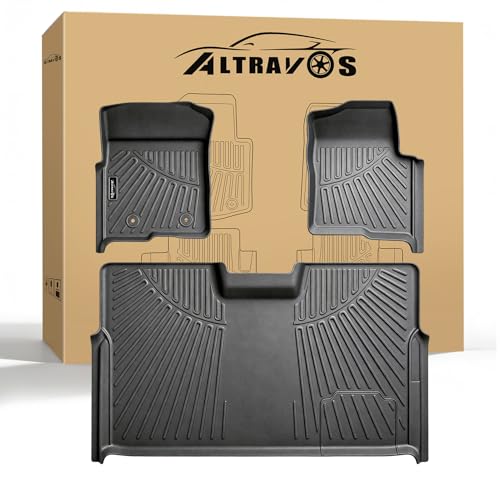 Floor Mats for 2010-2014 Ford F150 SuperCrew/Crew Cab, TPE All Weather Front Floor Mats for 2013 2014 Ford F150 Accessories - size: 2010-2014 Ford F150 Floor Mats