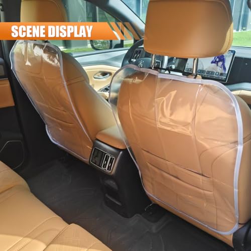 2PCS Car Kick Mats Back Seat Protector for Kids, Universal Anti-Scratch Transparent Auto Seat Back Cover Against Mud, Waterproof Vehicle Backseat Protection Pad for Most SUVs Trucks (Grey) - color: Grey