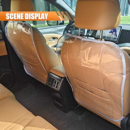 2PCS Car Kick Mats Back Seat Protector for Kids, Universal Anti-Scratch Transparent Auto Seat Back Cover Against Mud, Waterproof Vehicle Backseat Protection Pad for Most SUVs Trucks (Grey) - color: Grey