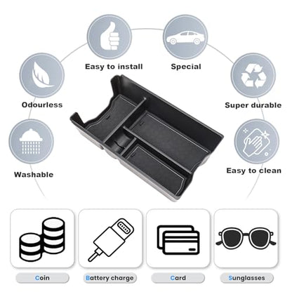 Center Console Organizer Tray Compatible with 2026 Toyota RAV4 Armrest Storage Box Insert Storage Tray ABS Material Interior Accessories - style: 1 PCS Armrest Storage Tray