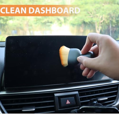 Auto Duster Brush for Cleaning Dust (BrownWhite) - color: Brownwhite, size: 2PCS