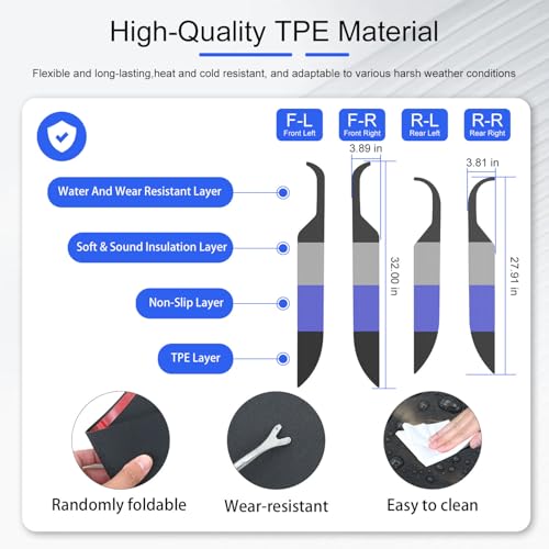 4PCS Car Door Anti Kick Pads Sticker Compatible with 2022-2026 Chevy Silverado GMC Sierra 1500 Crew Cab Car Door Protective Cover Trim Replacement for 2022-2026 Chevy Silverado Accessories