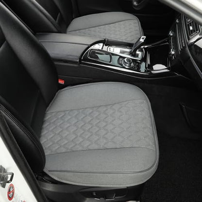 West Llama Linen Front Car Seat Cover Protector Anti-Slip Bottom Seat Cover Fits 95% of Vehicles,Wrapping Around The Bottom,Diamond Pattern(Gray-2Pcs) - color: Diamond Pattern-Gray, size: 2pc