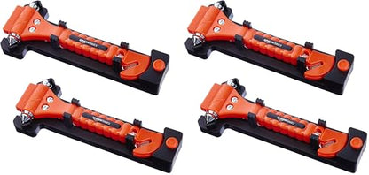 Amazon Basics Emergency Escape Tool, Window Breaker and Seatbelt Cutter, Car Safety Hammer with Protective Bracket, Bright Orange, 4 Pack, SW-835 - size: 4-pack