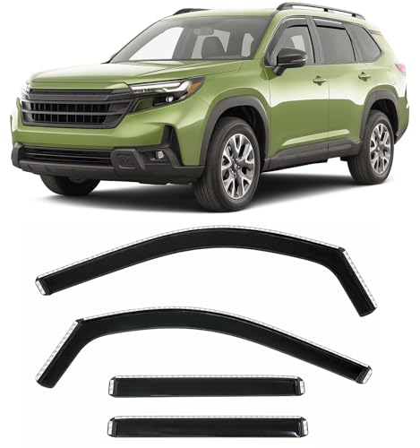 2025 2026 in-Channel Rain Guards for Subaru Forester Side Window Visor Deflectors Premium Sport Limited Touring Hybrid Wilderness Tinted Vent Shade Protectors - size: For Forester 2025-2026 (In-Channel)