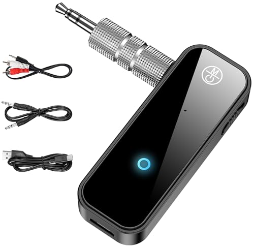 Upgraded Aux Bluetooth 5.4 Adapter for Car, 2 in 1 Bluetooth Audio Transmitter and Receiver 3.5mm Jack RCA Wireless Dongle Stereo System for TV, PC, Headphone, Home, Speaker, Amplifier, HandsFree Call - color: B(AUX+RCA)-Black