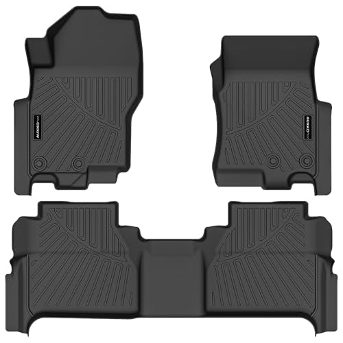 Auxko All Weather Floor Mats Fit for Nissan Frontier 2026 2025 2024 2023 2022 Crew Cab(Not for 2nd with Under Seat Speaker) TPE Liners Frontier Set All Season Odorless Anti-Slip - size: 6) frontier|2022-2026|floor mats
