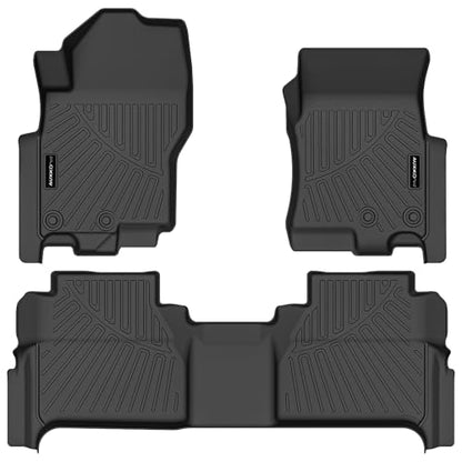 Auxko All Weather Floor Mats Fit for Nissan Frontier 2026 2025 2024 2023 2022 Crew Cab(Not for 2nd with Under Seat Speaker) TPE Liners Frontier Set All Season Odorless Anti-Slip - size: 6) frontier|2022-2026|floor mats