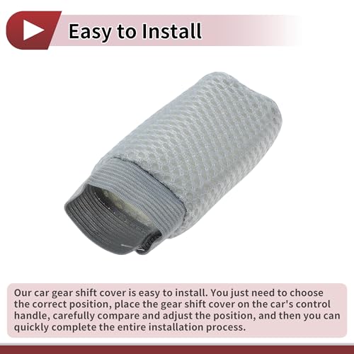 Gear Shift Knob Cover Universal for Car SUV Truck RV Nested Stick Shifting Handle Protector Polyester Gray