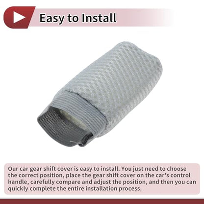 Gear Shift Knob Cover Universal for Car SUV Truck RV Nested Stick Shifting Handle Protector Polyester Gray