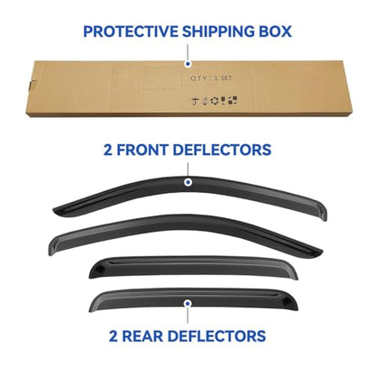 Window Visors Rain Guards for Toyota Tacoma 2005-2023 Double Cab/Full-Size Cab, Out-Channel Window Vent Wind Deflectors Visors Shades for 05-23 Tacoma Crew Cab - size: 2005-2023 Toyota Tacoma