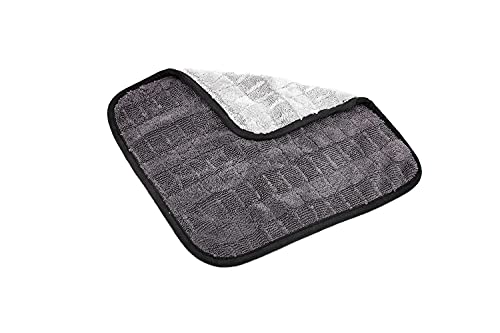 The Rag Company Gauntlet Car Drying Towel, Ultra-Absorbent 70/30 Blend Korean Microfiber, Dries Vehicles Faster Without Scratching, 900 GSM, 12x12 Inches, Ice Grey/Grey, 3-Pack - size: 12in x 12in