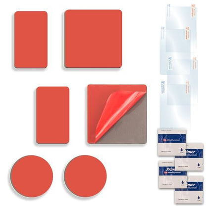 Double-Sided Adhesive Pad and Electrostatic Film for Dash Cam,Customizable,Residue-Free Accessory for Car Windshields, Includes 4 Adhesion Promoter. - color: The Red Double-sided Sticker Adhesive