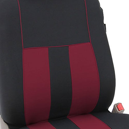 FH Group Striking Striped Car Seat Covers - Universal Fit, Washable Seat Covers for Cars, SUVs, Vans, Sedans, Burgundy, Front Set - color: Burgundy, size: Front Set