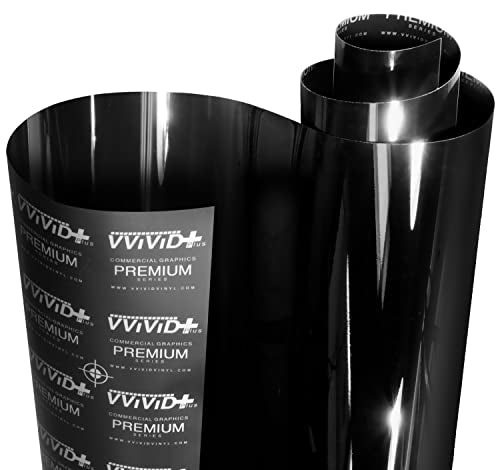 VViViD+ Ultra Gloss Premium Vinyl Car Wrap Film (25ft x 5ft, Gloss Piano Black) - color: Gloss Piano Black, size: 25ft X 5ft