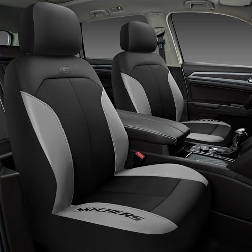 Skechers Car Seat Covers,GOGA Mat Oxford Cloth Seat Covers,Waterproof Car Seat Covers Front Seats,Automotive Universal Fit Seat Cover for Most Cars, Suvs, Trucks,Grey - color: Black & Grey, size: Two Front
