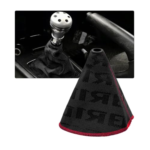 Car Shift Boot Cover, Fabric Shifter Lever Knob Boot Dustproof Cover with Stitch, Manual Automatic Speed Shifter Boots Gear Gaiter for Most Vehicles, Car Accessories (Black) - color: Black