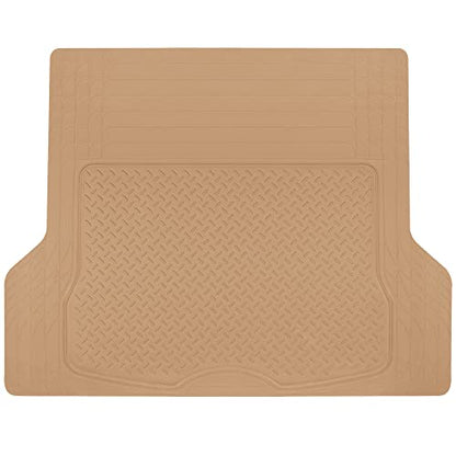 BDK Heavy Duty Rubber Cargo Mat Liner - All-Weather Trunk Protection, Trim-to-Fit Design for Cars, SUVs, Vans & Trucks - Non-Slip, Waterproof, Durable Cargo Floor Liner - 46" x 56.75" x 0.25" - Beige - color: Beige