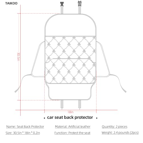TAIKOO Seat Back Protector + Large Capacity Pocket Storage Organizer,Preventing The Impact of Children Stepping on The Seat Backrest (Style B-Beige) - color: Style B-Beige