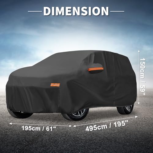 X AUTOHAUX Car Cover for Jeep Grand Cherokee 2002-2025 Aluminum Film Outdoor Waterproof Sun Rain Snow Hail Protection with Driver Door Zipper - size: For Jeep Grand Cherokee 2002-2023