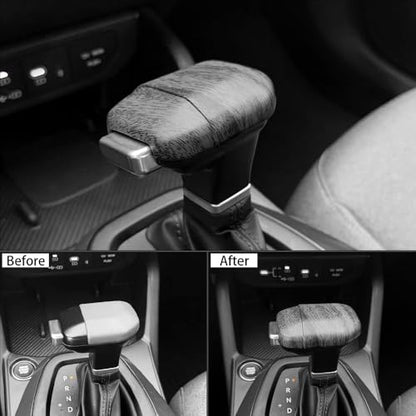 ABS Car Gear Shift Knob Cover Trim Shifter Lever Handle Protective Compatible with Kia Sorento 2024-2026,Kia Carnival 2025-2026,K4 2025-2026,K5 2025-2026 Accessories(Wood Grain Style) - color: Wood Grain Style
