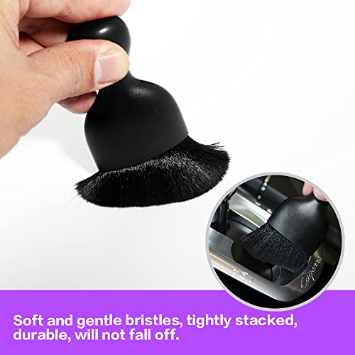 AOCISKA Car Interior Detailing Brush,Soft Bristle Cleaning Brush Car Detailing Brush Dusting Brush,Car Interior Cleaning Tool,Auto Detail Brush Car Dash Duster Brush (Black with Cap) - color: Black With Cap