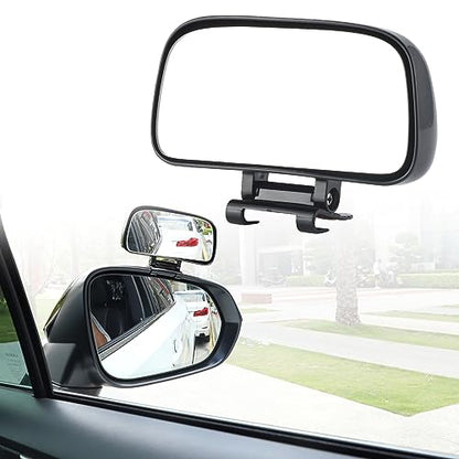 LivTee Blind Spot Mirror, Adjustable Mounted Blindspot Mirror HD Glass Wide Angle View, Side Rearview Mirror Universal, Black - size: Wide Angle