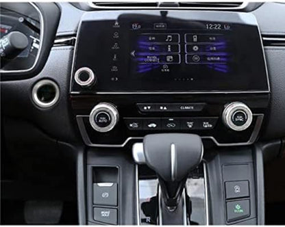 4pcs Aluminum Interior Console Trim Compatible with Honda CRV CR-V 2017 2018 2019 2020 2021 AC Air Conditioning Knob Start Stop Button Navigation Volume Knob Cover Trim (4Pcs Silver) - color: Silver