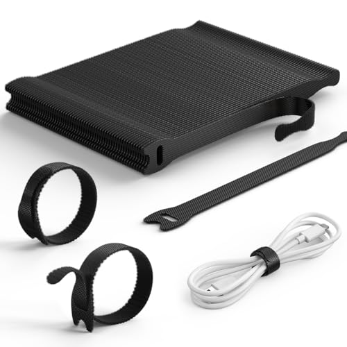 Lamicall 100Pack Reusable Cable Ties, 6 Inches Durable Cord Organizer Nylon Hook & Loop Straps, Cable Management Wrap Wire Storage Essentials, Computer PC Accessories, Home Office Travel Gadgets - size: 100Pack