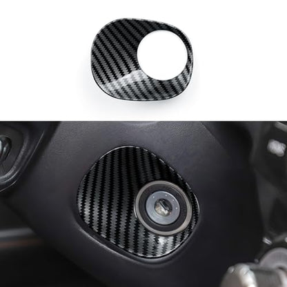 Car Carbon Fiber Decal Keyhole ABS Sticker Cover Interior Trim Accessories for Toyota 4Runner SUV 2010-2025 Black - color: Keyhole